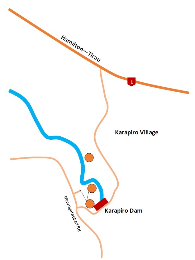 Map Karapiro dam