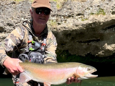 Justin Smith with a Wellington Fish  Game region trophy rainbow