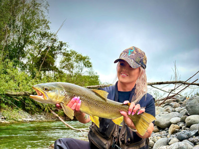 Des Parker Munn with a Wairarapa brown