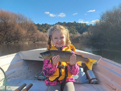 Young angler Milla Anisy is making the most of the winter fishing options on the West Coast.