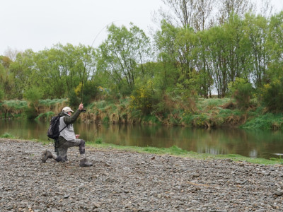 RLCSISep2026.1–“David Shaumann has success on a lowland South Canterbury River on Opening Day 2025” Photo credit Jase Van Beers