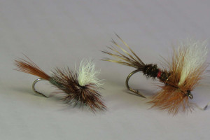 WFR2223 HE6 from left to right parachute Adams Royal Wulff and blow fly Photo by Rhys Adams copy