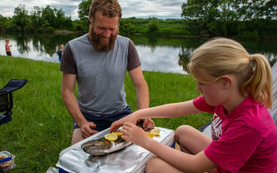 Jacob and Lucy prepare trout2