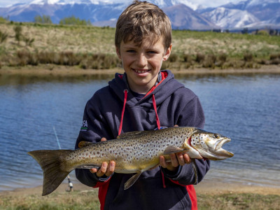 RL CSI 1 Blake Marrett had success worm fishing on Lake Opuha on Opening Day 2019 credit R Cosgrove