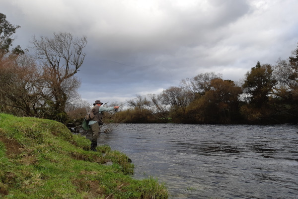 WC  John Phillips fishing a popular winter fishery the Arnold River. (Photo Baylee Kersten)