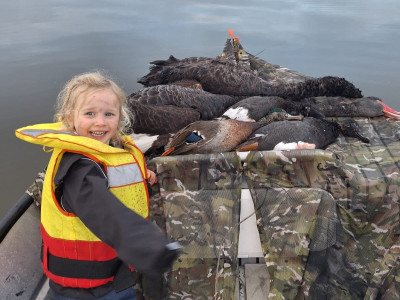 A memorable first duck hunting trip for Wren Eddy with her dad Cam, coming away with a mix of game birds in the bag.