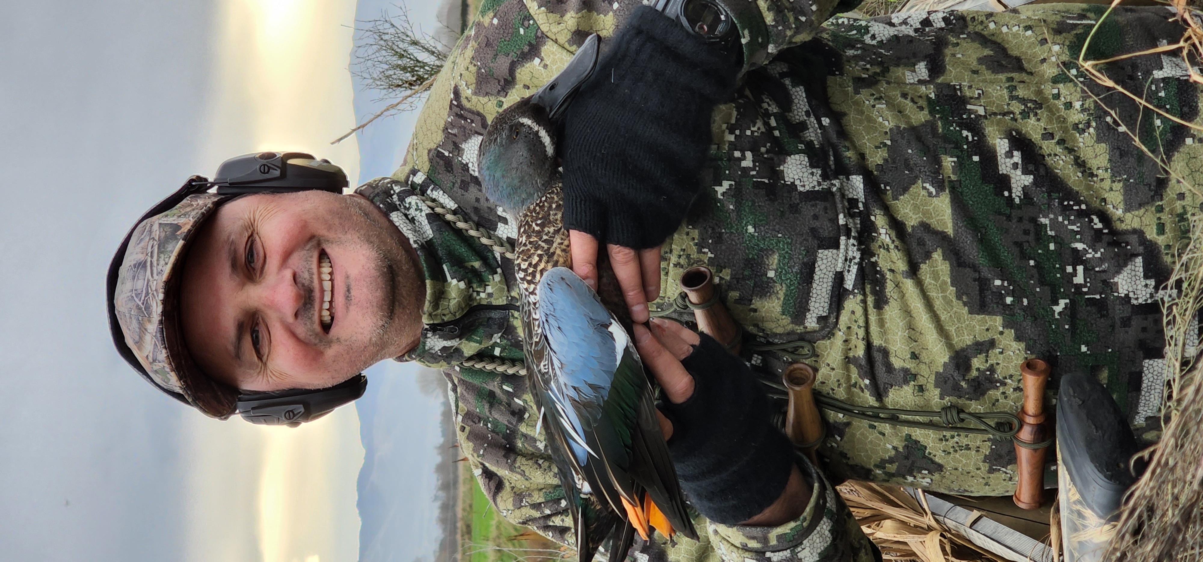 BBcsi2 Hamish Thijsen and his trophy shoveler drake from a coastal pond photo Brent Growcott